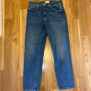 Zara mid wash mom jeans